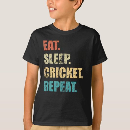 Eet de cricket van de slaap herhaling. t-shirt (Voorkant)
