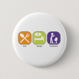 Eet de Karaoke van de Slaap Ronde Button 5,7 Cm