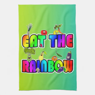 Eet de regenboog theedoek