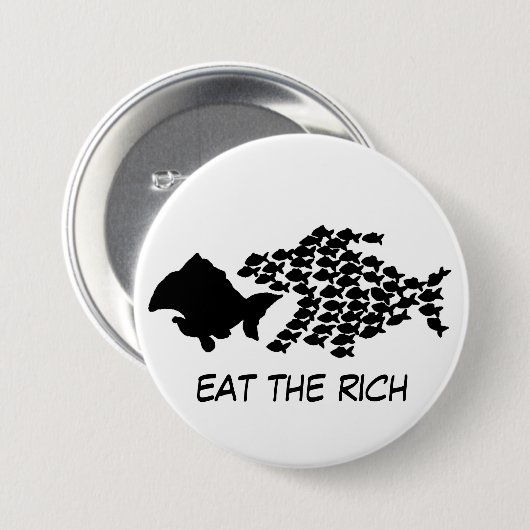 Eet de Rich Ronde Button 7,6 Cm (Voorkant /achterkant)