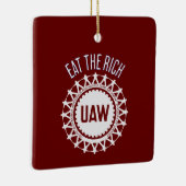Eet de Rich UAW Strike Keramisch Ornament (Rechts)