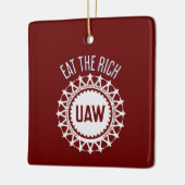 Eet de Rich UAW Strike Keramisch Ornament (Links)