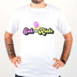 Eet de rijke 90's Diamond Ring Pop Funny Unisex T-shirt