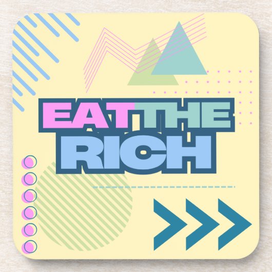 Eet de rijke jaren 90 Vibe Onderzetters (Voorkant)