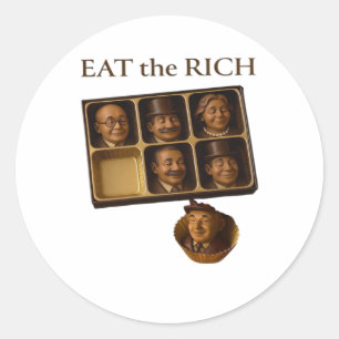 Eet De Rijken Klassieker Ronde Sticker