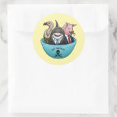 Eet de rijken! ronde sticker (Tas)