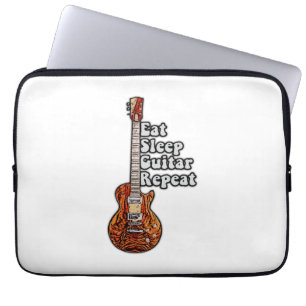 Eet de slaapgitaar herhalen. kleurrijk laptop sleeve