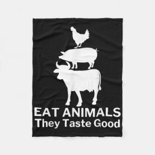 Eet dieren grappig BBQ grillen Fleece Deken
