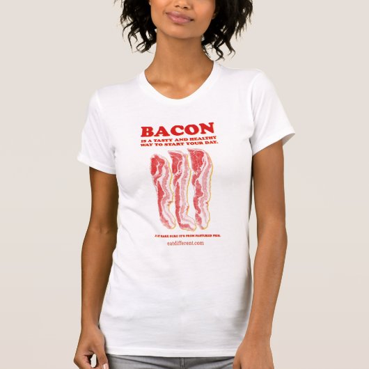 Eet Different - Eat Bacon T-shirt (Voorkant)