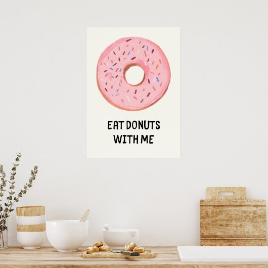 Eet donuts met mij poster (Keuken)