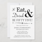 Eet Drink & Be Fifty Five Retro 55e Verjaardag Kaart (Voorkant)