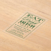 Eet, Drink & BE Irish St. Patrick's Day Acryl Uitnodigingen (Laagn)