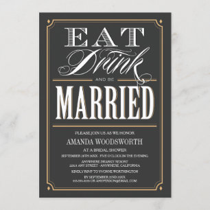 Eet Drink & Be Married Bruidsdouche Uitnodigingen