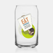 Eet Drink & Be Merry Hedgehog Picket Sign Blikvorm Glas (Achterkant)