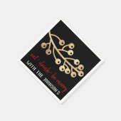 Eet Drink Be Merry Rood Goud Wit Zwart Rowan Servet (Hoek)