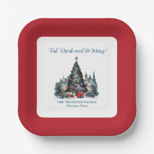 Eet Drink Be Merry Traditional Scene Christmas Papieren Bordje