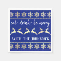 Eet Drink Be Merry White Gold Rendier Blue Indigo