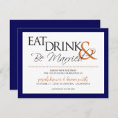 Eet, Drink & Ben getrouwd bruiloft Save the Date (Voorkant / Achterkant)