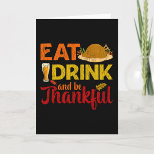 Eet Drink Dankbaar Familie Thanksgiving Kaart