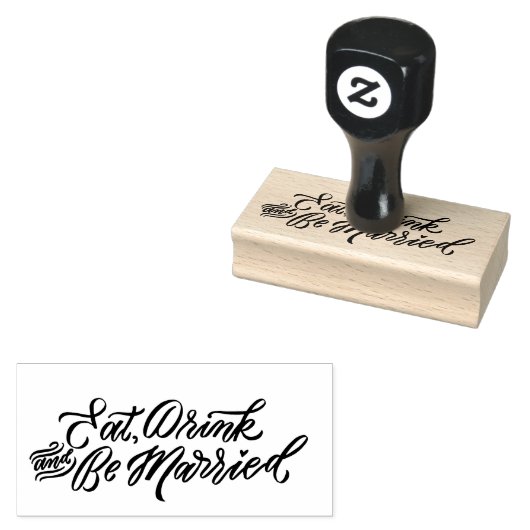 EET DRINK EN BE MARRIED gepersonaliseerde rubberst Rubberstempel (Gestempeld)