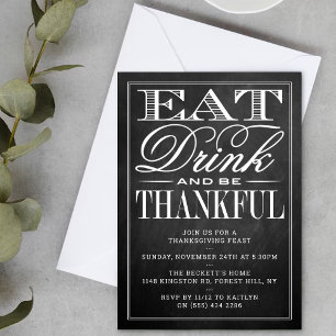 Eet-, Drink- en bekerige Thanksgiving van het kart Kaart