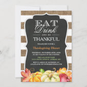 Eet Drink en ben dankbaar | Rustige Thanksgiving Kaart (Voorkant)
