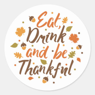 Eet, Drink, en ben de Sticker van de Thanksgiving