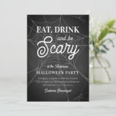 Eet, Drink en ben een enge halloween-partij Kaart (Staand voorkant)