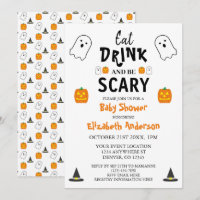 Eet, Drink en ben eng Halloween Baby shower