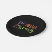 Eet Drink en ben eng Halloween Borden Papieren Bordje (Gekanteld)