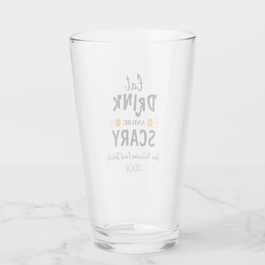 Eet, Drink en ben eng Halloween Glas (Achterkant)