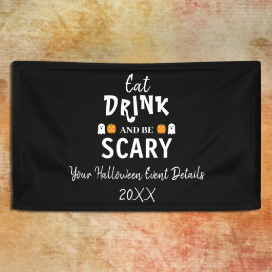 Eet, Drink en ben eng Halloween Spandoek