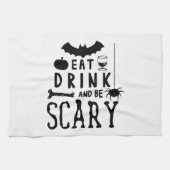 eet drink en ben eng Halloween Theedoek (Horizontaal)