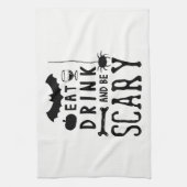 eet drink en ben eng Halloween Theedoek (Verticaal)