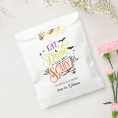 Eet, Drink en ben eng Halloween Typografie Bedankzakje (Gezegeld)