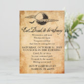 Eet, Drink, en ben eng Halloween Uitnodiging (Staand voorkant)