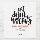 Eet, Drink, en ben eng Wijn Etiket (Enkel label)