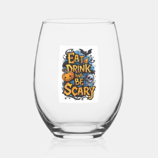 Eet, Drink en ben eng Wijnglas Zonder Voet