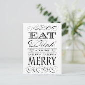 Eet Drink en ben zeer smerig elegant design Feestdagenkaart (Staand voorkant)
