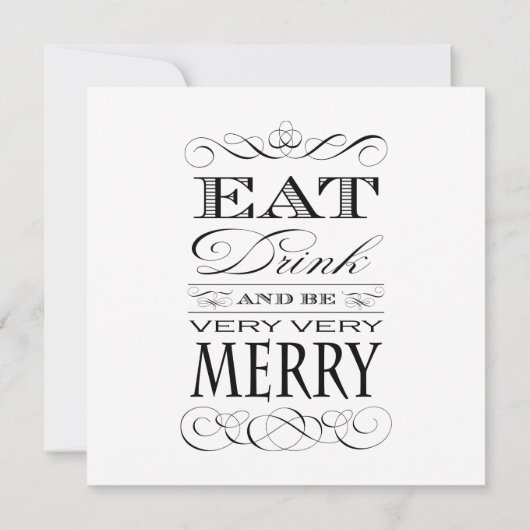 Eet Drink en ben zeer smerig elegant design Kaart (Achterkant)