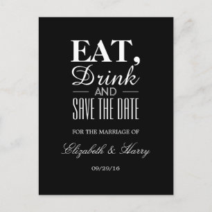 Eet, Drink en bewaar de bruiloft van de Datum Aankondigingskaart