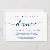 Eet, Drink en Dans, Trouw Elopement Feest Uitnodig Kaart (Voorkant)