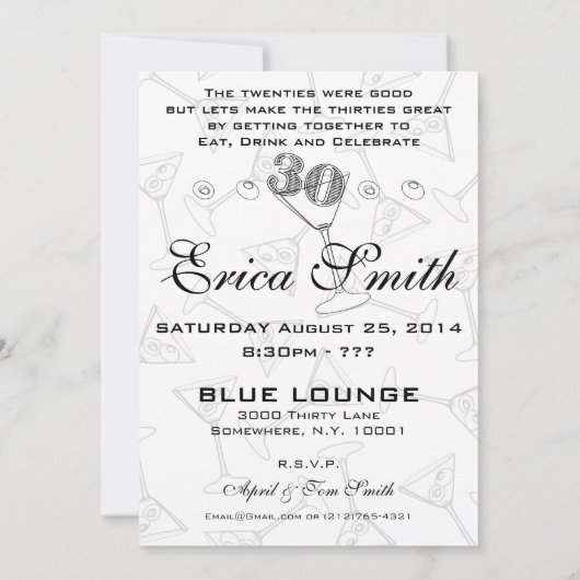 Eet, Drink en draai Dertig 30e verjaardag Kaart (Achterkant)