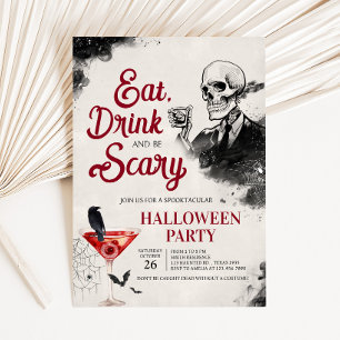 Eet, drink en een gruwelijke vintage Halloween-fee Kaart