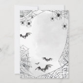 Eet Drink en enge gotische schedel Halloween Party Kaart (Achterkant)