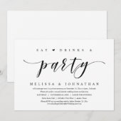 Eet, drink en feest, huwelijksvlucht  kaart (Voorkant / Achterkant)