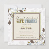 Eet Drink en geef Bedankt Rustige Thanksgiving Kaart (Voorkant)