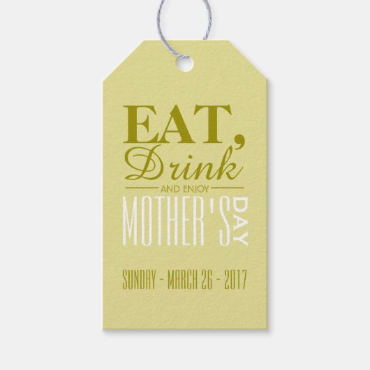 Eet, Drink en geniet van Moederdag Cadeaulabel (Voorkant)