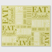 Eet, Drink en geniet van Moederdag Cadeaupapier (Vlak)