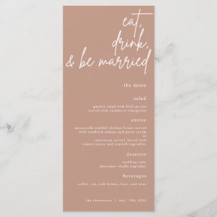 Eet, Drink, En Getrouwd Script Bruiloftsmenu Menu